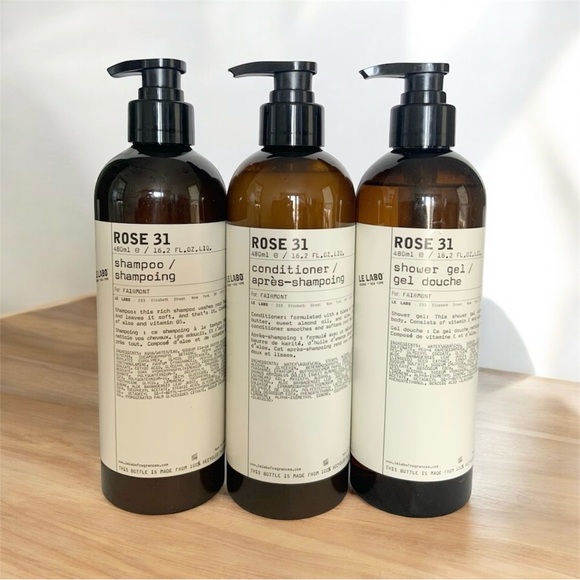 LeLABO ROSE 31 LUXURY BATH TRIO- SHAMPOO CONDITIONER & SHOWER GEL / 16.2 oz